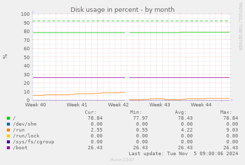 Disk usage in percent