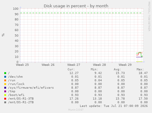 Disk usage in percent