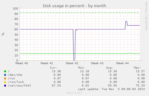 Disk usage in percent