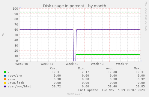 Disk usage in percent